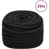 vidaXL Boottouw 20 mm 25 m polypropeen zwart