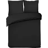 Vision Home VISION Zwart uni Dekbedovertrekset - 100% katoen: zacht en soepel - Kingsize - Dekbedovertrek 260 x 240 cm met 2 bijhorende slopen - Oekotex gecertificeerd