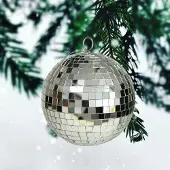 Othmar decorations discobal kerstballen- 3x- zilver -15 cm -kunststof-spiegelbol