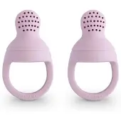Mushie Fruitspeen set van 2 Zacht Lila