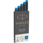 Parker Etui de 5 cartouches d’encre longues Quink Effaçable Bleu et Noir