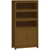 vidaXL Hoge kast 80x35x154 cm massief grenenhout honingbruin