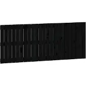 vidaXL Wandhoofdbord 147x3x60 cm massief grenenhout zwart