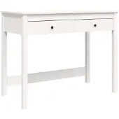 vidaXL Bureau met lades 100x50x78 cm massief grenenhout wit