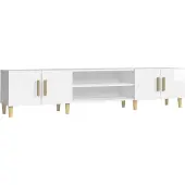 vidaXL Tv-meubel 180x31,5x40 cm bewerkt hout hoogglans wit