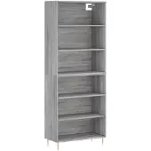 vidaXL Hoge kast 69,5x32,5x180 cm bewerkt hout betongrijs