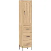 vidaXL Hoge kast 34,5x34x180 cm bewerkt hout sonoma eikenkleurig