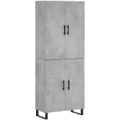 vidaXL Hoge kast 69,5x34x180 cm bewerkt hout betongrijs
