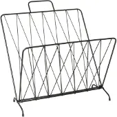 ENIX Tijdschriftenrek Diamond Raster - Metaal mat Zwart - 40x26,5x45cm - Scandinavisch