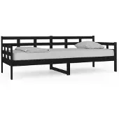 vidaXL Slaapbank massief grenenhout zwart 80x200 cm