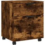 vidaXL Dossierkast verrijdbaar 45x38x54 cm bewerkt hout gerookt eiken