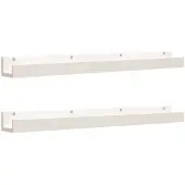 vidaXL Wandschappen 2 st 110x12x9 cm massief grenenhout wit