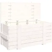 vidaXL Opbergbox 91x40,5x42 cm massief grenenhout wit