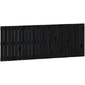 vidaXL Wandhoofdbord 159,5x3x60 cm massief grenenhout zwart