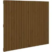 vidaXL Wandhoofdbord 127,5x3x110 cm massief grenenhout honingbruin