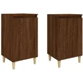 vidaXL Nachtkastjes 2 st 40x35x70 cm bewerkt hout bruin eikenkleur