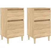 vidaXL Nachtkastjes 2 st 40x35x70 cm bewerkt hout sonoma eikenkleurig