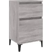 vidaXL Nachtkastje 40x35x70 cm bewerkt hout grijs sonoma eikenkleurig