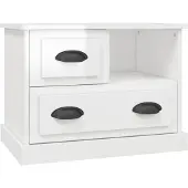 vidaXL Nachtkastje 60x39x45 cm hoogglans wit