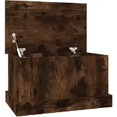 vidaXL Opbergbox 50x30x28 cm bewerkt hout gerookt eikenkleurig