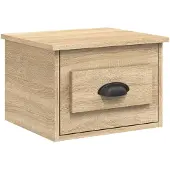 vidaXL Nachtkastje wandgemonteerd 41,5x36x28 cm sonoma eikenkleurig