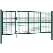 vidaXL Tuinhek van gaas, groen 350x125 cm, gegalvaniseerd staal