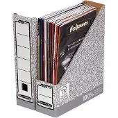 Fellowes Tijdschriftenhouders - FSC gerecycled karton - rug 78 mm - wit-grijs - 10 stuks