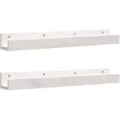 vidaXL Wandschappen 2 st 80x12x9 cm massief grenenhout wit