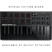 Akai MPK Mini MK3 - 25 toetsen USB MIDI-keyboardcontroller met 8 verlichte drumpads, 8 knoppen, muziekproductiesoftware en Native Instruments Sound Package (NKS-integratie), Zwart