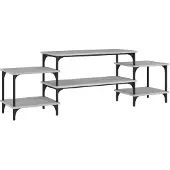 vidaXL Tv-meubel 157x35x52 cm bewerkt hout grijs sonoma eikenkleurig