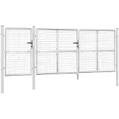 vidaXL Tuinhek van gaas zilverkleurig 400x125 cm gegalvaniseerd staal