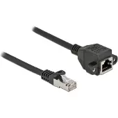 DeLOCK Network Extension Cable S/FTP RJ45 plug to RJ45 jack Cat.6A 50 cm black
