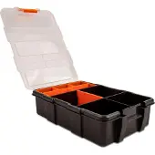 DeLOCK Sorting box with 11 compartments 220 x 155 x 60 mm orange / black