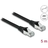 DeLOCK 80137 RJ45 Netwerkkabel, patchkabel CAT 6A S/FTP 5.00 m Zwart PUR-mantel 1 stuk(s)