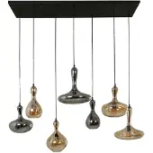 AnLi Style Hanglamp 4+3 karaf (Zwart, 145x50x150cm)