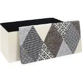 Home Deco Factory kofferbank opvouwbaar patchwork grijs