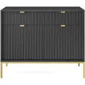 Selsey Dressoir Louis 2 deurs 2 lades | spaanplaat zwart 104x83x39 cm dressoirs | NADUVI