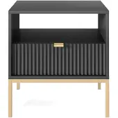 NADUVI Collection Nachtkastje Louis | spaanplaat zwart 54x56x39 cm nachtkastjes | NADUVI