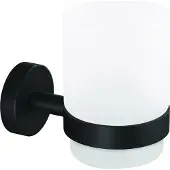 TESA Moon Serie - Zwart Uithouder met Glas - Bevestiging Zonder Boren - Modern Ontwerp