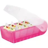 HAN CROCO 997-663 Kaartenbox Doorschijnend, Pink Aantal kaarten (max.): 900 kaarten DIN A7 liggend Incl. 100 gelinieerd