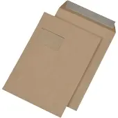 Elepa Versandtasche C4,haftklebend m.Abdeckstr.,m.F.,braun,110 g/m²