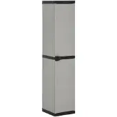 vidaXL Tuinkast met 3 schappen 34x40x168 cm grijs en zwart
