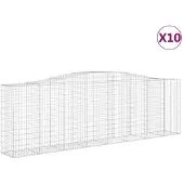 vidaXL Schanskorven 10 st gewelfd 400x50x120/140 cm ijzer