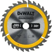 DeWalt Cirkelzaagblad voor Hout | Construction | Ø 165mm Asgat 20mm 30T - DT1935-QZ