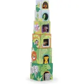 Trudi Giga kubussen - CUBI OPSTAPELBAAR SAVANA SPA 88008 - 6 kubussen - 6 uitsteker - Hout en karton