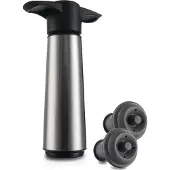 VacuVin Vacu Vin Wine Saver RVS – Vacuümpomp voor Wijn – Inclusief 2 Wijnstoppers – Houdt Wijn Langer Vers