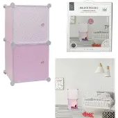 Home Deco Kids Opbergkubus - 2 stuks 30x30 cm - roze