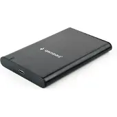 Gembird USB 3.1 2.5' SATA HDD/SSD behuizing met USB-C poort, geborsteld aluminium, Zwart