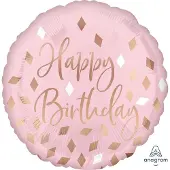 Amscan Folieballon - Happy Birthday - Rosé goud - 43cm - Zonder vulling