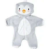 Heless Poppenonesie Baby Pinguïn 28-35 Cm Pluche Wit/grijs